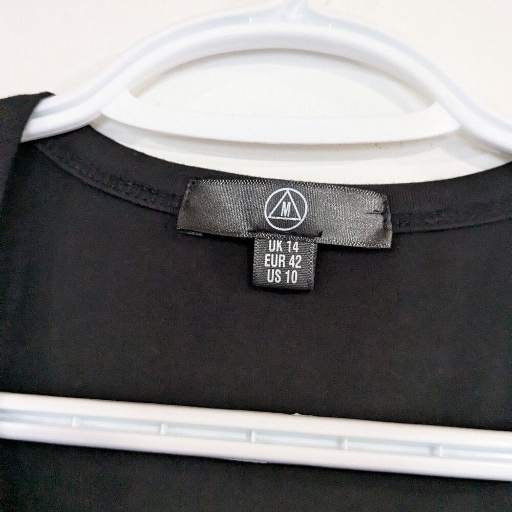 *3/$10* Missguided Graphic Tee Bodysuit with Laces Black White Size 10 - Picture 3 of 5